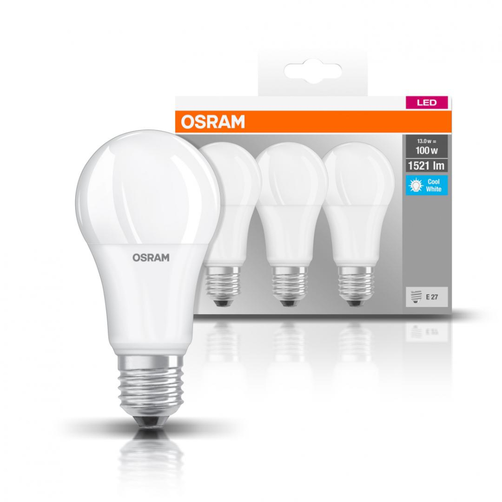 SET 3 becuri LED Osram ,  soclu E27 ,  putere 14W ,  forma clasic ,  lumina alb ,  alimentare 220 - 240 V ,  Cod Produs: 4058075819559 [2]