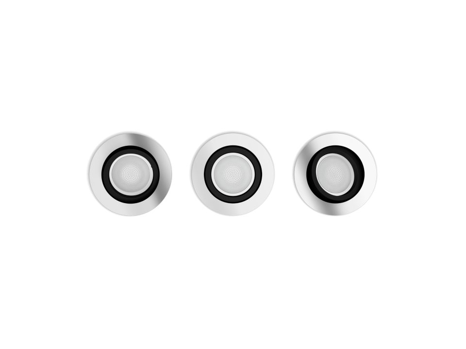 SET 3 SPOTURI incastrate smart LED Philips ,  soclu GU10 ,  putere 5.7W ,  forma spot ,  lumina multicolora ,  alimentare 220 - 240 V ,  Cod Produs: 8719514342828 [2]
