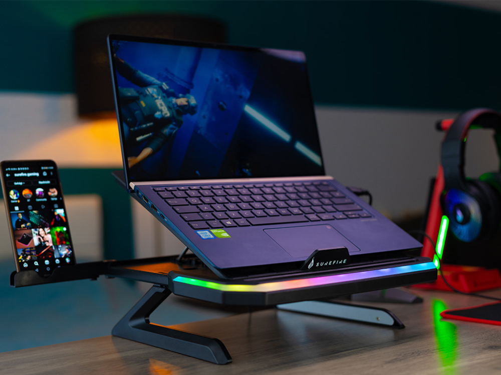 STAND Notebook Verbatim Portus X1 Foldable Laptop Stand with RGB Cod Produs: 48842 [5]