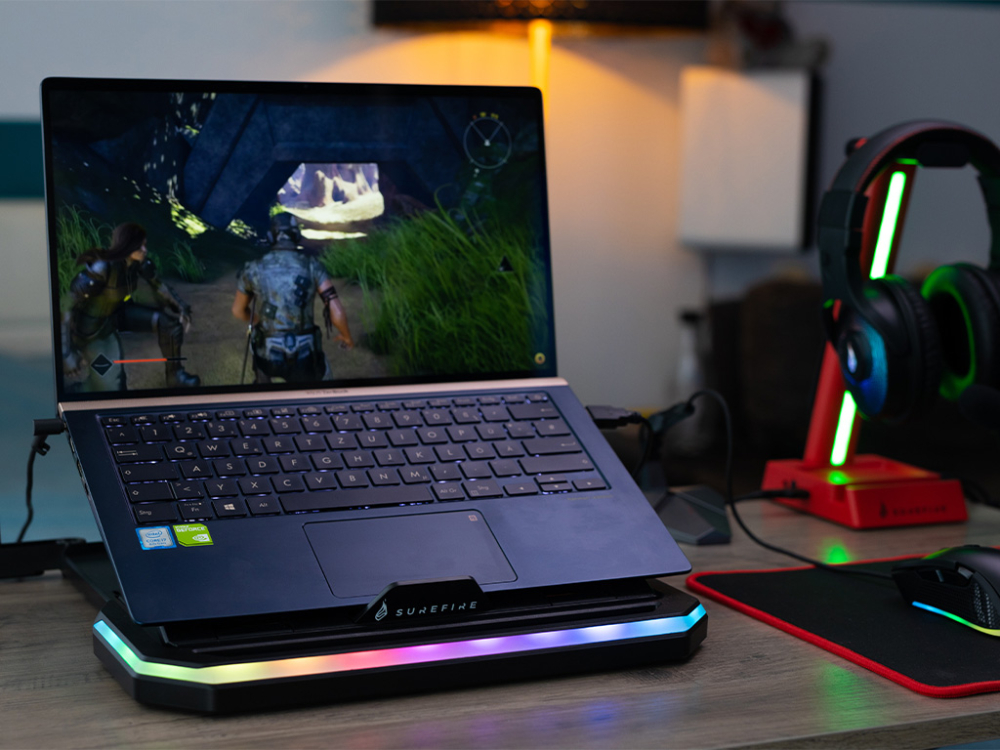 STAND Notebook Verbatim Portus X1 Foldable Laptop Stand with RGB Cod Produs: 48842 [7]