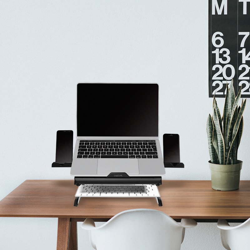 SUPORT de birou LOGILINK pt. notebook ,  9 pozitii ,  holder pt. smartphone ,  suporta dimensiuni 10-15. Cod Produs: AA0133 [8]
