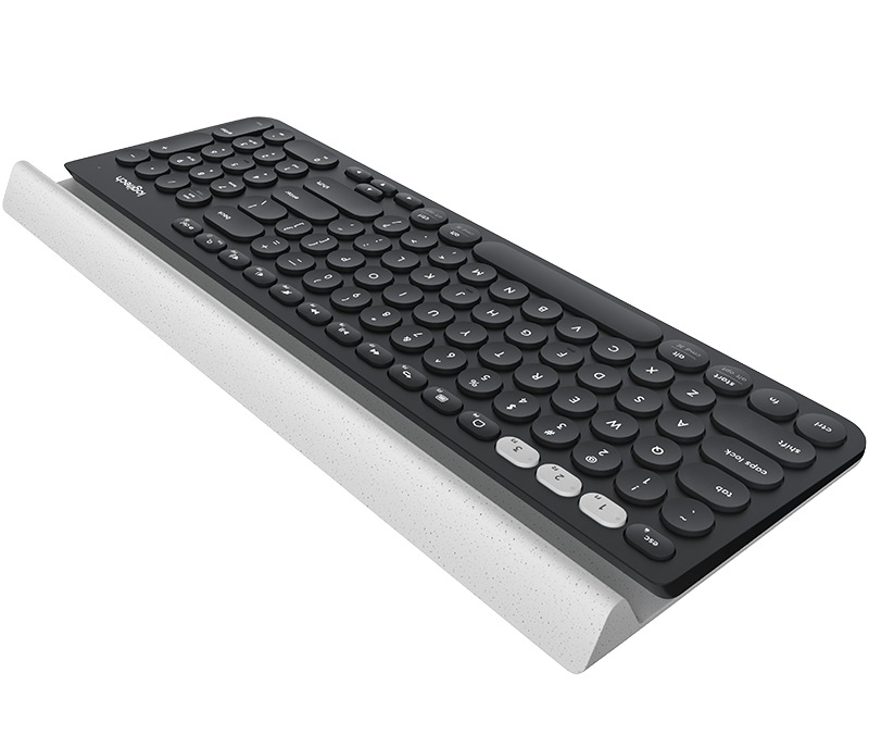 TASTATURA LOGITECH wireless &amp; bluetooth ,  multimedia ,  1 singur receiver ,  negru &amp; argintiu ,  Cod Produs: 920-008042 [2]