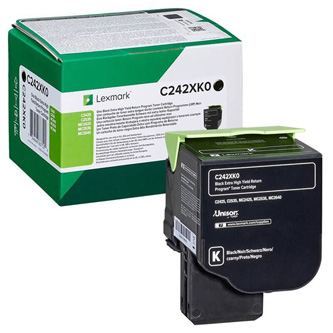 Toner original Lexmark C242XK0 , negru , 6000p , capacitate extra mare , returnare [1]