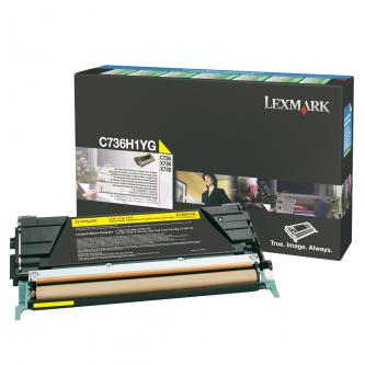 Toner original Lexmark C736H1YG , galben , 10000p , capacitate mare , returnare , EOL [1]