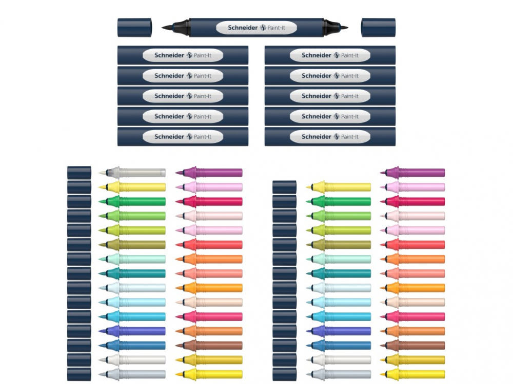 Twinmarker Schneider Paint-It 040 brush + round complete set 72 buc ass [3]