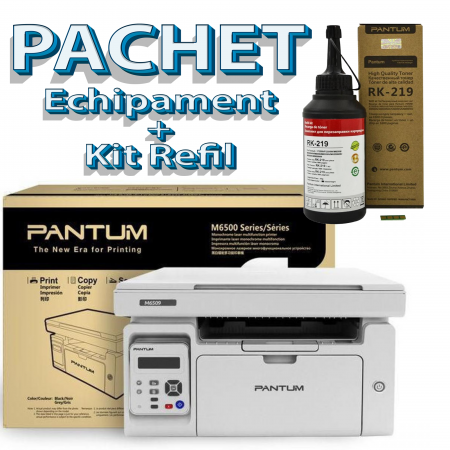 Cartuse originale Pantum - Pachet Multifunctional M6509NW laser + Kit Refil RK-219 pentru PD-219