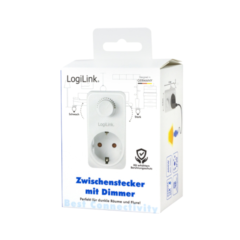 ADAPTOR LOGILINK ,  Schuko x 1 ,  functie ajustare luminoasa ,  indicator led ,  IP20 ,  230 V/16 A ,  50 Hz ,  20-400 W pentru becuri luminoase ,  alb Cod Produs: PA0151 [2]
