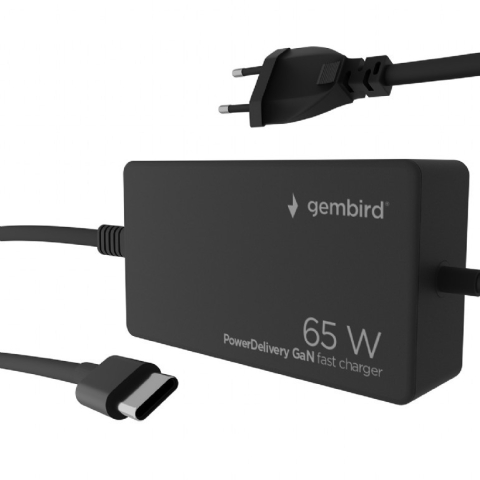ALIMENTATOR Notebook Universal AC-DC , GEMBIRD , 65W - tensiuni 5V/9V/12V/15V/20V DC la 3.25 A max , protectie la supratensiuni , scurtcircuit , supraincalzire , supraincarcare , USB-C , negru [1]