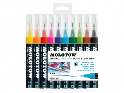 Markere - Aqua Ink Pump Softliner Basic-Set 1 10