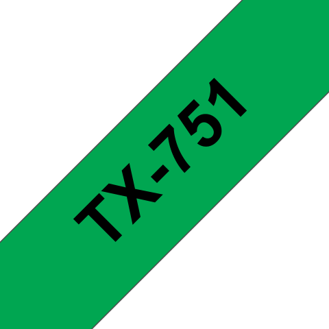 Benzi etichete originale Brother - Banda de etichete laminata originala Brother TX751, 24mm latime, 15 metri lungime, negru pe verde