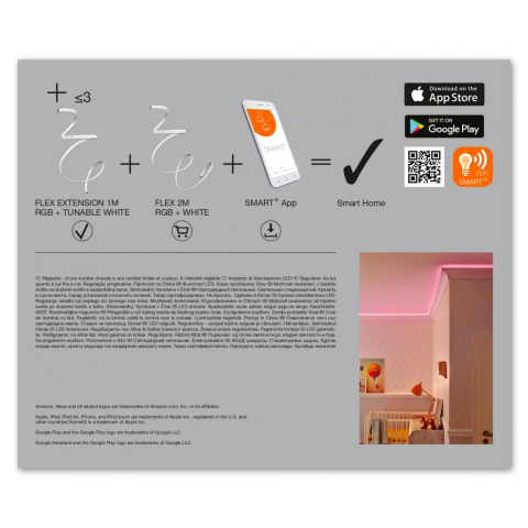 BANDA LED smart LED Osram ,  soclu integrat ,  putere 3.6W ,  forma banda ,  lumina multicolora ,  alimentare 220 - 240 V ,  Cod Produs: 4058075523838 [1]