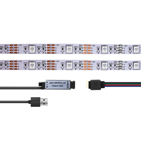 BANDA LUMINI LOGILINK , Wi-Fi Smart , autoadeziva , RGB , 90 x LED , 16 culori , 4 moduri , 570 lm , alimentare USB 5 V/1 , 2 A , 3m Cod Produs: LED007 [2]