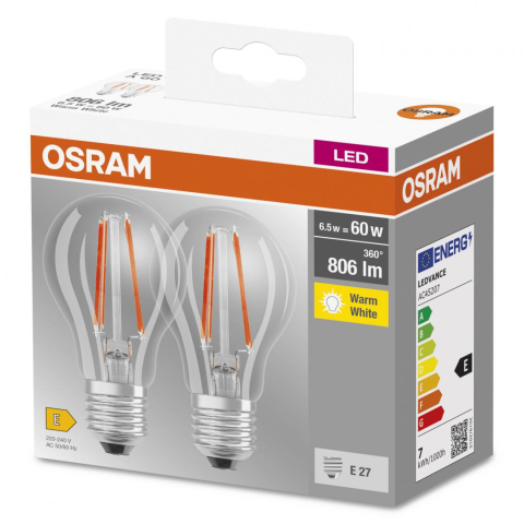 Electronice - BASECLA60 6 , 5W/827 230V FIL E27 FS2OSRAM Cod Produs: 4099854064098
