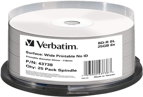 Electronice - BD-R VERBATIM 25GB ,  Viteza 6X ,  25PK SPINDLE ,  Cod Produs: 43738