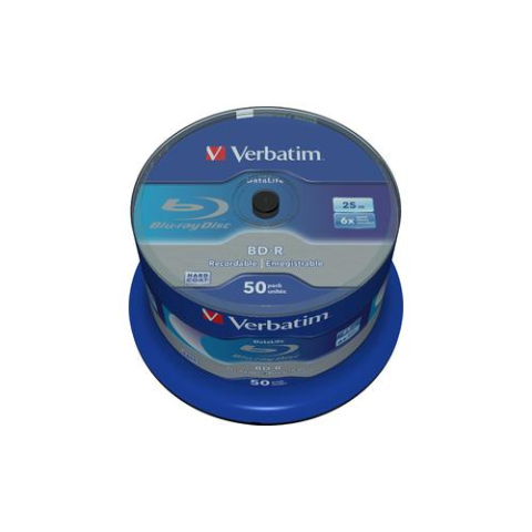 Electronice - BD-R VERBATIM 25GB, VITEZA 6X, WHITE BLUE SURFACE, SPINDLE, 50 BUC, Cod Produs: 43838