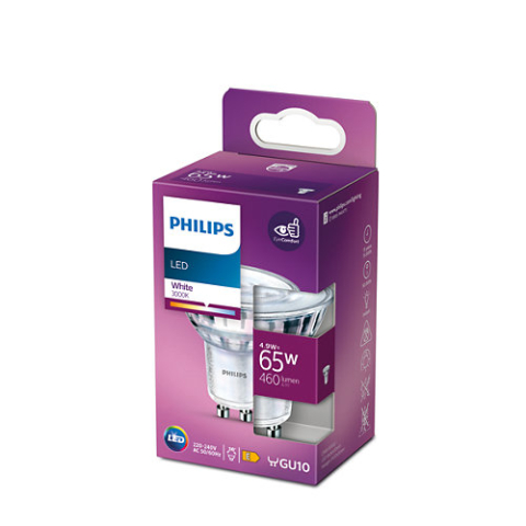 BEC LED Philips , soclu GU10 , putere 4.9W , forma spot , lumina alb , alimentare 220 - 240 V , Cod Produs: 8719514308770 [1]