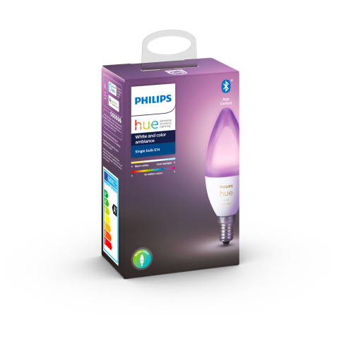 BEC smart LED Philips ,  soclu E14 ,  putere 5.3W ,  forma lumanare ,  lumina multicolora ,  alimentare 220 - 240 V ,  Cod Produs: 8718699726317 [2]