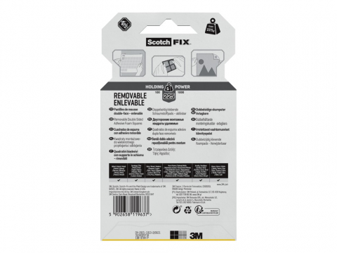 Benzi dublu adezive montare interior repozitionabile, 64 buc/pachet, 3M Scotch-Fix™ [5]