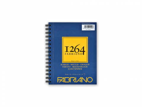 Caiete si blocuri de desen - Bloc desen 1264 Schizzi, A5, 90gr, 60 file, cu spirala pe lungime Fabriano
