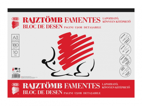 Caiete si blocuri de desen - Bloc desen A3 180 g 10 file ICO Arici