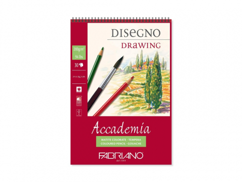 Caiete si blocuri de desen - Bloc desen Accademia Disegno, A4, 200 g, 30 file, cu spirala Fabriano