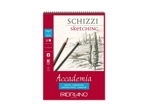 Caiete si blocuri de desen - Bloc desen Accademia Schizzi, A4, 120 g, 50 file, cu spirala Fabriano