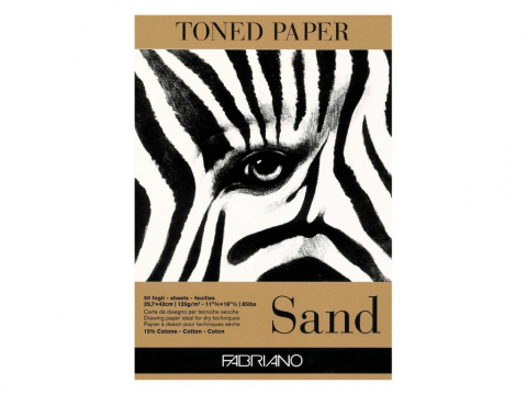 Caiete si blocuri de desen - Bloc desen Toned Paper Sand, A3, 120g, 50 file, fara spirala Fabriano