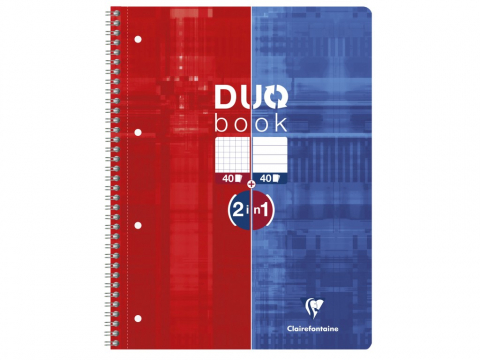Caiete si blocuri de desen - Caiet A4+ Duo, reversibil, cu spirala, 80 file, Clairefontaine