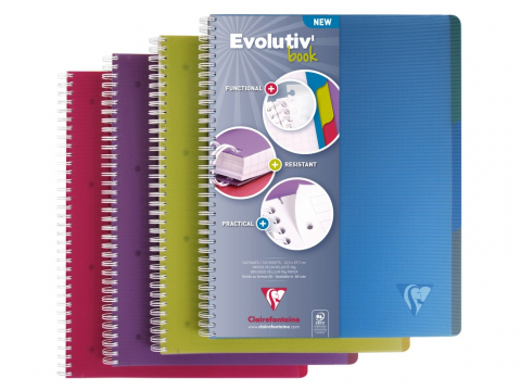 Rechizite si articole scolare - Caiet A4+ spirala 120 file Clairefontaine Lincolor Evolutiv