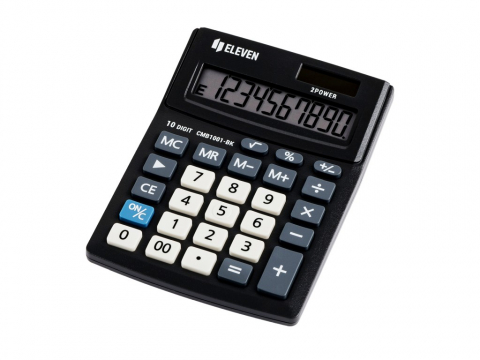 Calculatoare de birou - Calculator de birou 10 digiti, 137 x 102 x 31 mm, Eleven CMB1001-BK
