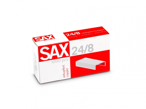 Capsatoare si capse - Capse cupru 24/8 1000 buc/cutie Sax