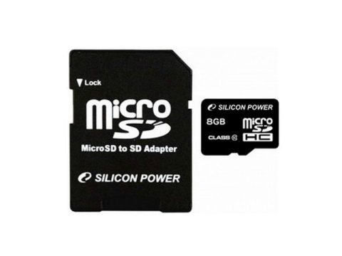 Medii de stocare - Card memorie Silicon Power memory card Micro SDHC 8GB Class 10 +Adapter Cod Produs: SP008GBSTH010V10SP