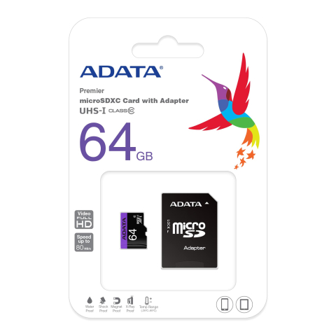 CARD MicroSD ADATA ,  64 GB ,  MicroSDXC ,  clasa 10 ,  standard UHS-I U1 ,  Cod Produs: AUSDX64GUICL10-RA1 [1]