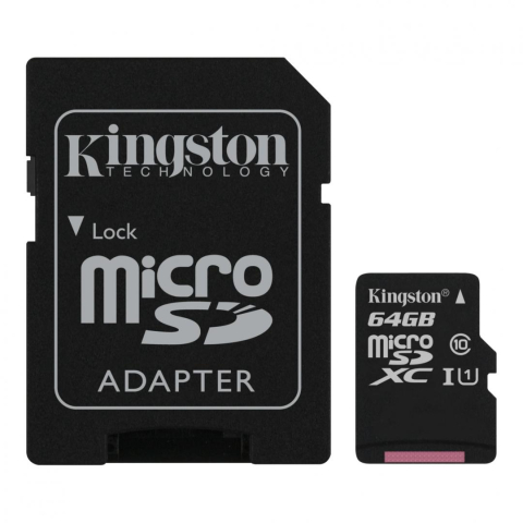 Card-uri SD - CARD MicroSD KINGSTON , 64 GB , microSDXC , clasa 10 , standard UHS-I U1 , Cod Produs: SDCS2/64GB