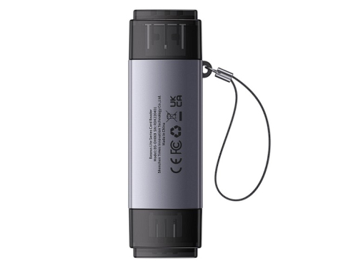 CARD READER extern Baseus Lite , interfata USB 3.0/USB Type-C , citeste/scrie: SD , microSD viteza pana la 480Mbps , suporta carduri maxim 512GB , metalic , gri Cod Produs: WKQX060113 [1]