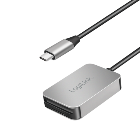 CARD READER extern LOGILINK ,  interfata USB Type C ,  citeste/scrie: SD / micro SD; aluminiu ,  gri ,  Cod Produs: CR0050 [1]