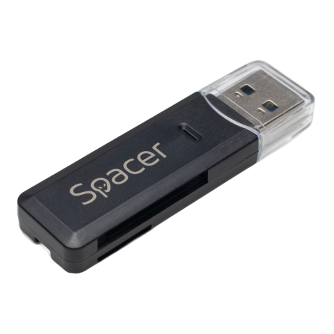 Medii de stocare - CARD READER extern SPACER ,  interfata USB 3.0 ,  citeste/scrie: SD ,  micro SD ,  Negru ,  Cod Produs: SPCR-USB3-02