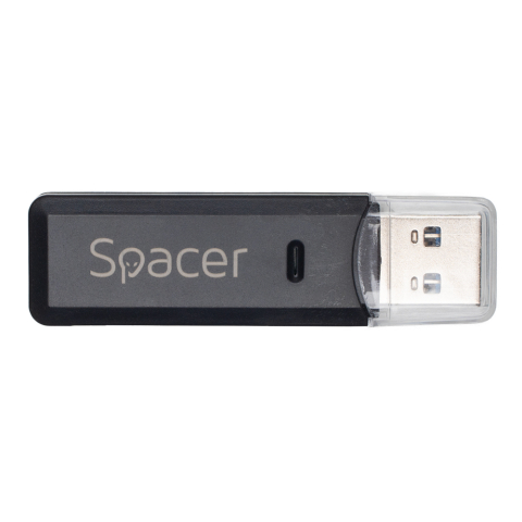 CARD READER extern SPACER ,  interfata USB 3.0 ,  citeste/scrie: SD ,  micro SD ,  Negru ,  Cod Produs: SPCR-USB3-02 [1]