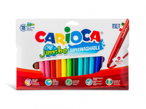 Rechizite si articole scolare - Carioca Jumbo Superwashable 18/set