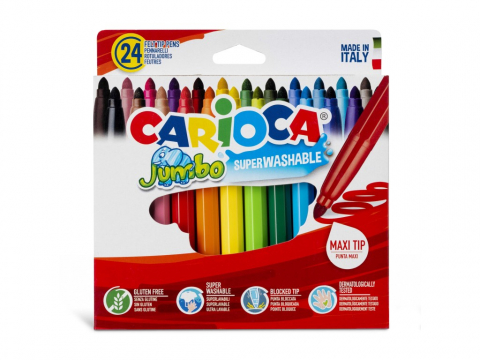 Rechizite si articole scolare - Carioca Jumbo Superwashable 24/set