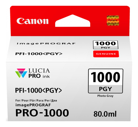 Cartuse originale Canon - Cartus Cerneala 0553C001AA Original Canon Light Grey, PFI-1000PGy, pentru IPF PRO-1000, 