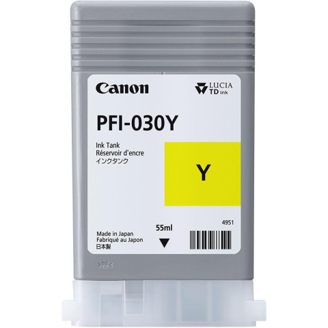 Cartuse originale - Cartus Cerneala 3492C001AA Original Canon Yellow, PFI-030Y, pentru IPF TM-240 | IPF TM-340, 55ml