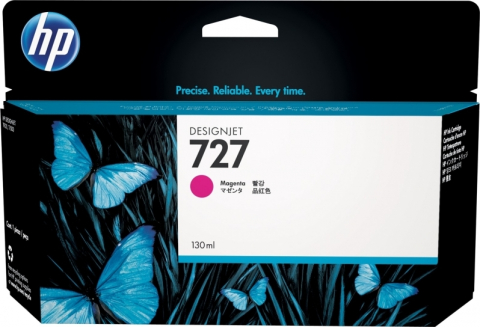 Cartuse originale HP - Cartus Cerneala B3P20A Original HP Magenta , nr. 727 , pentru DesignJet T1500 | T1530 | T2500 | T2530 | T920 , 130ml ; Compatibil: DesignJet T1500 , T1530 , T2500 , T2530 , T920