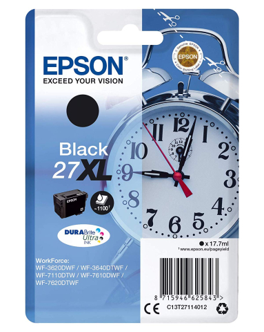 Cartuse originale - Cartus Cerneala C13T27114012 Original Epson Black, nr.27XL, pentru WorkForce WF-7110 | WF-7610, 1.1K
