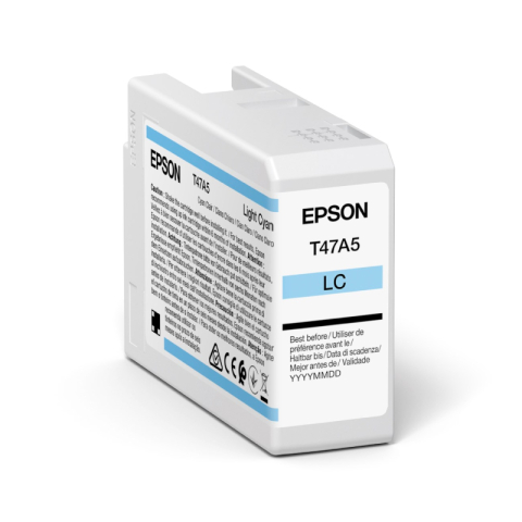 Cartuse originale Epson - Cartus Cerneala Original Epson Light Cyan, T47A5, pentru UltraChrome Pro 10, 50ml, (timbru verde 1.2 lei), "C13T47A500"