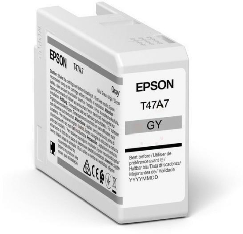 Cartuse originale Epson - Cartus Cerneala Original Epson Grey, T47A7, pentru UltraChrome Pro 10, 50ml, (timbru verde 1.2 lei), "C13T47A700"
