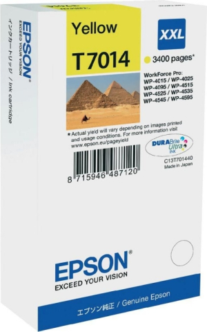 Cartuse originale Epson - Cartus Cerneala Original Epson Yellow, T7014, pentru WP4000|4500, , (timbru verde 0.15 lei), "C13T70144010"(RAPO)