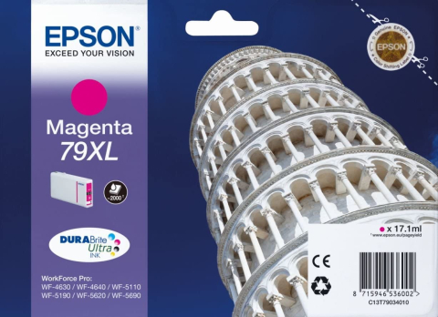 Cartuse originale - Cartus Cerneala C13T79034010 Original Epson Magenta , T790340 , pentru Workforce Pro WP-5110 | 51490 | 5620 | 5690 , ; Compatibil: Workforce Pro WP-5110 , 51490 , 5620 , 5690