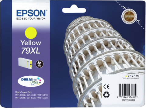 Cartuse originale - Cartus Cerneala C13T79044010 Original Epson Yellow , T790440 , pentru Workforce Pro WP-5110 | 51490 | 5620 | 5690 , ; Imprimanta compatibila: LaserJet 107 , MFP 135 , MFP 137