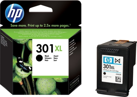 Cartuse originale - Cartus Cerneala CH563EE Original HP Black, nr.301XL, pentru DJ1000 | 1050 | 1055 | 2050 | 3050, 